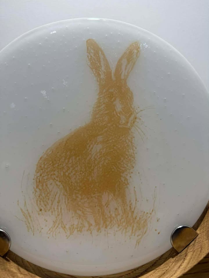 Gold Hare on White Background with stand