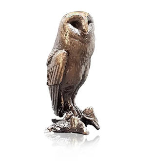 Butler & Peach Miniature Bronze Barn Owl