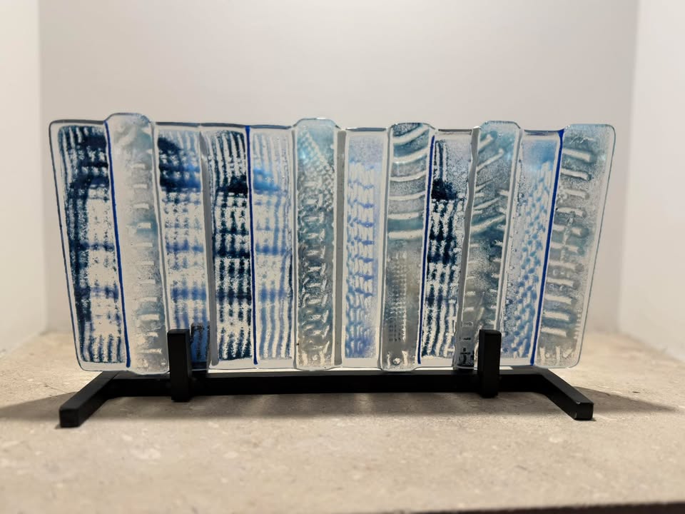 Blue Powder Stripe with iron stand